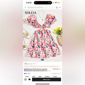 SHEIN Flower Dress Size Medium